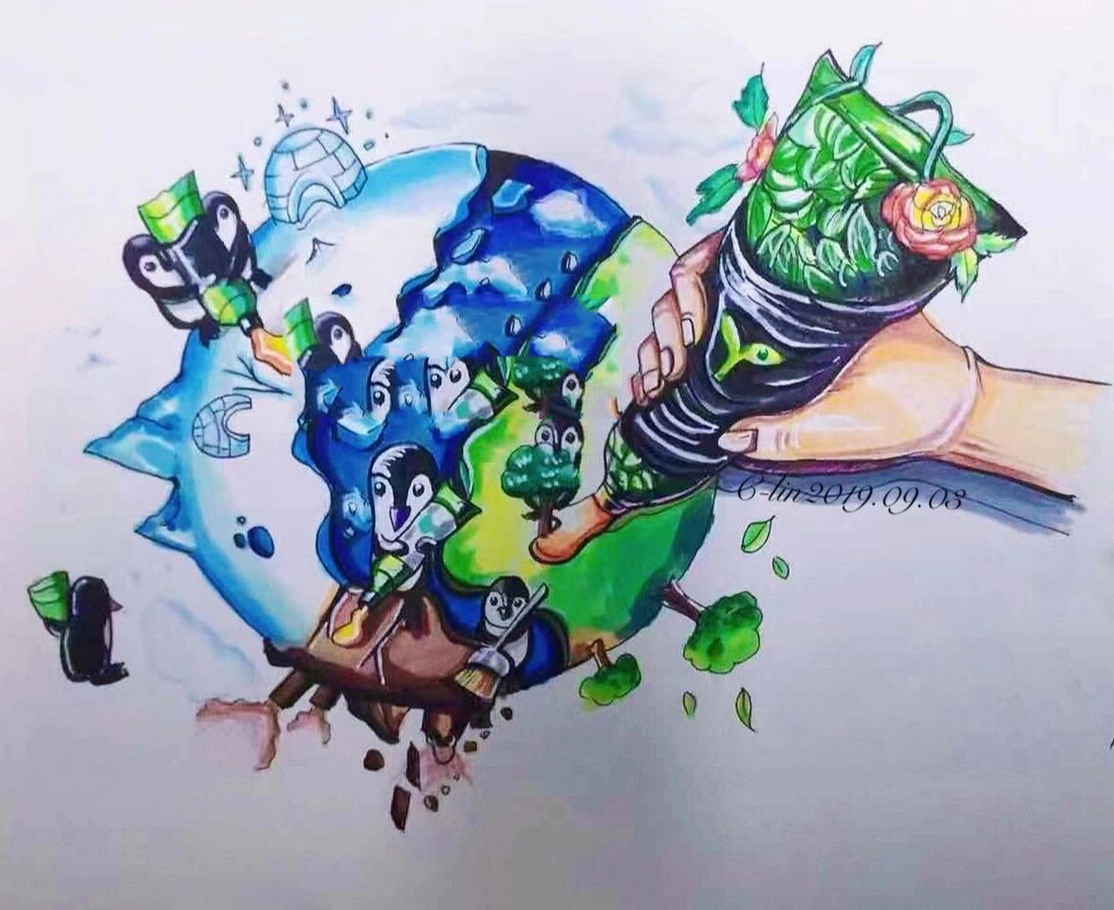 装饰画|【绿化地球】 全球变暖下湖南的冬天也没了雪 人类在享受大