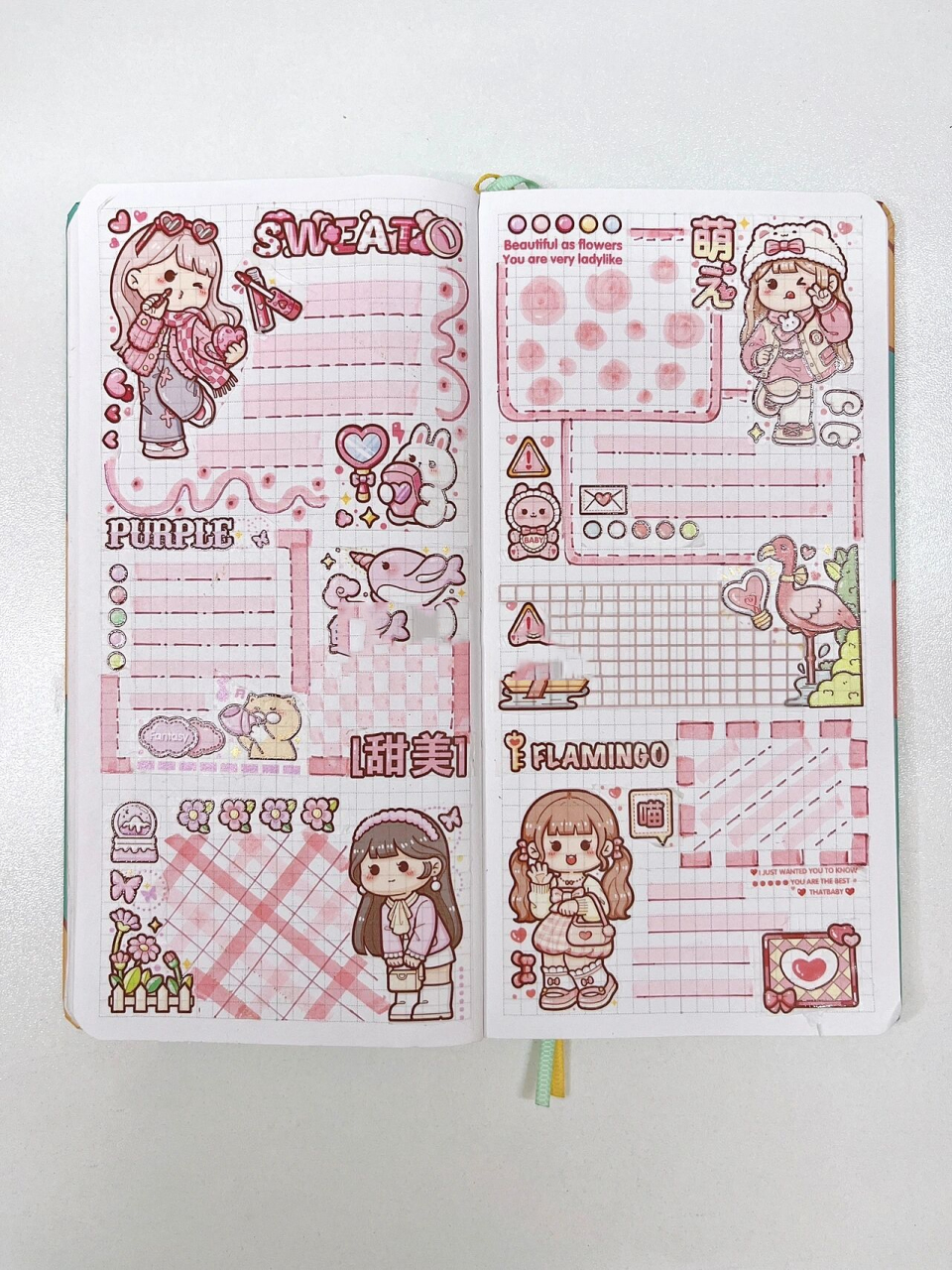 万能手帐排版|weeks排版|小麻薯秋冬限定 粉色系的秋冬限定,爱了