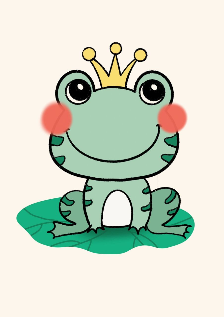 小青蛙的简笔画 彩色图片