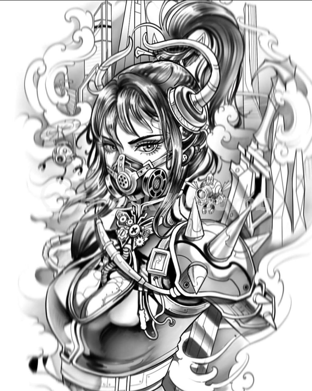 7张艺伎纹身手稿|纹身参考练习 [偷笑]精神小伙最爱的艺伎,纹身师要是