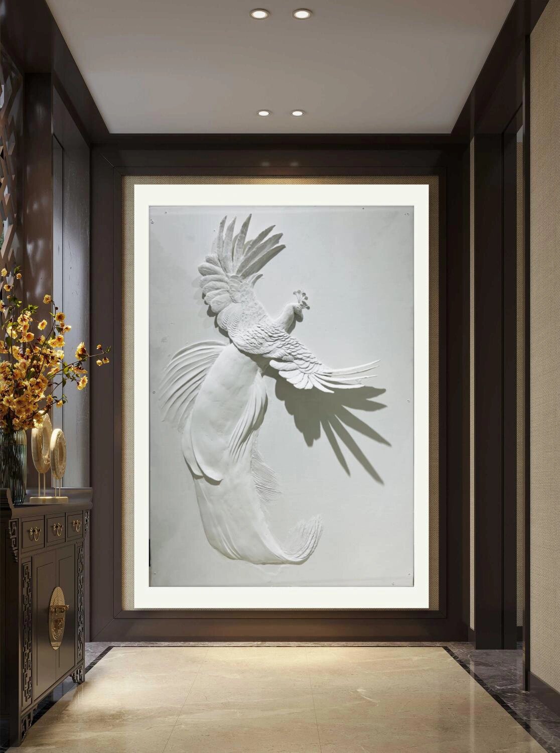 浮雕孔雀作品欣赏