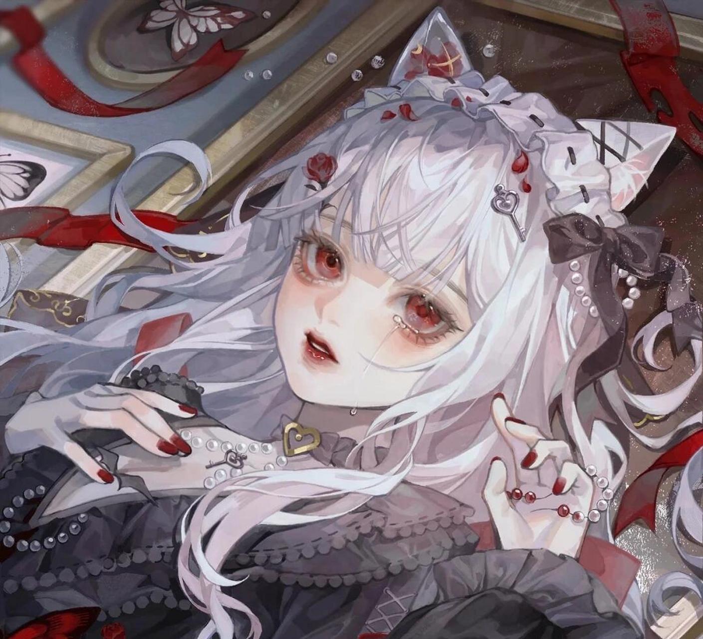 白发动漫女生头像