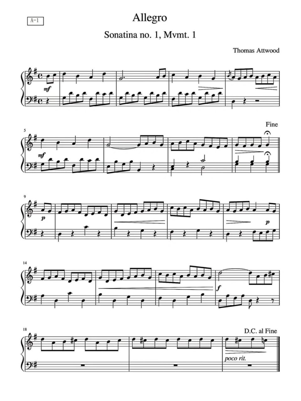 『英皇钢琴考级』二级 a1《快板》谱例 英皇曲谱,持续更新