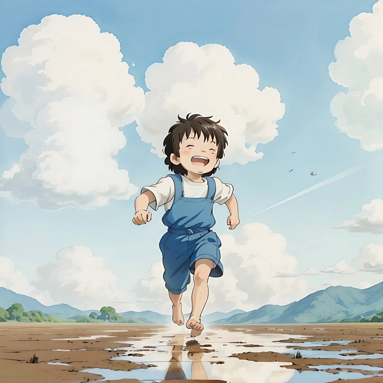小男孩奔跑 #头像# #治愈系漫画# #治愈系壁纸# #漫画