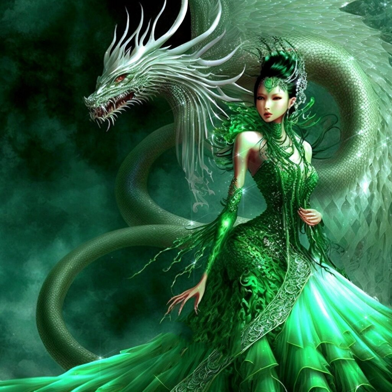 【ai绘画】78神龙女系列之青龙 青龙,又称苍龙,是中国古代神话传说