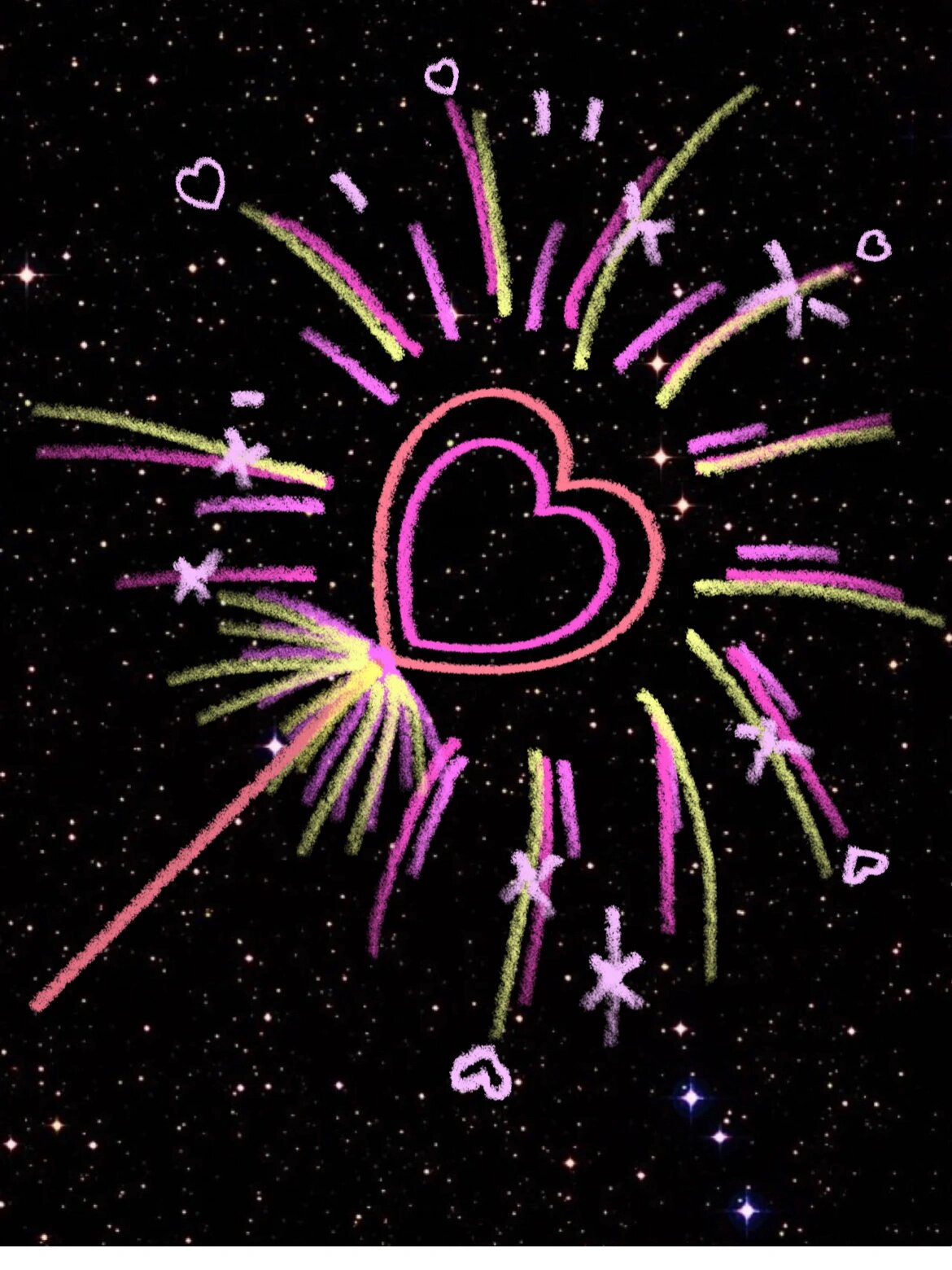 备忘录仙女棒02烟花系列3简笔画教程 手机备忘录77美图烟花笔就