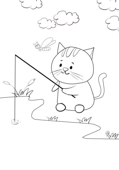 《小猫钓鱼》电子版绘本