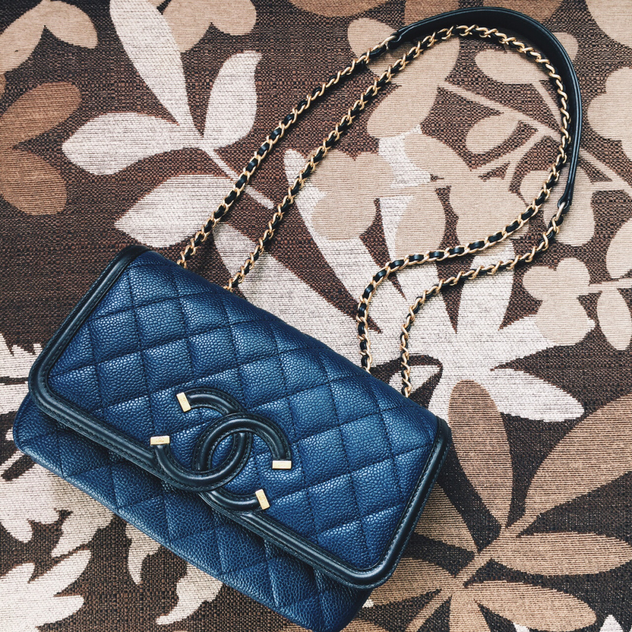 chanel 2016款复古菱格纹背包.