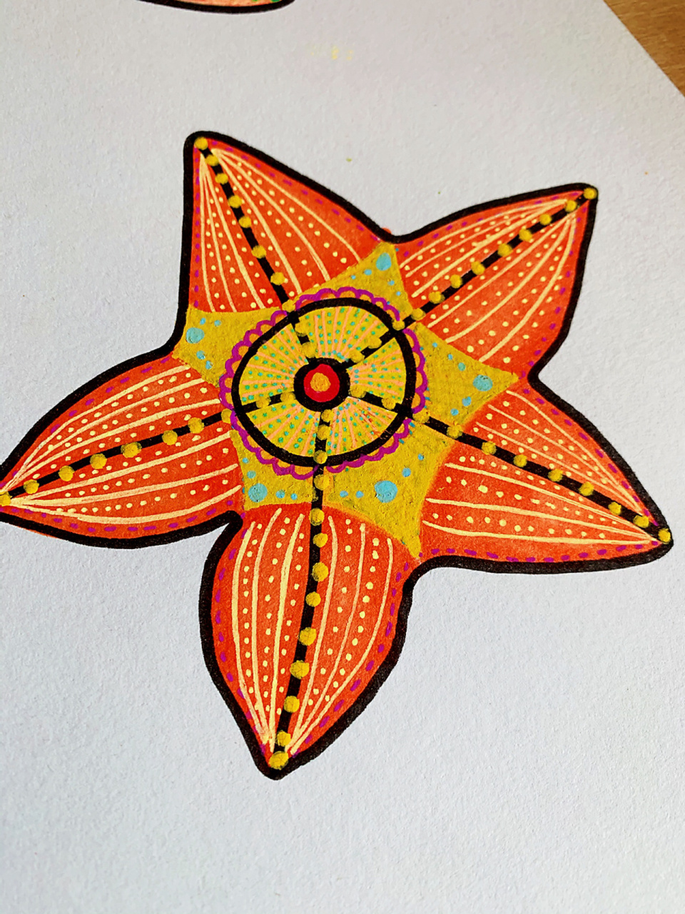 儿童绘画课程教学—《海星星》 上一张海星画的太随意 想着画个海星