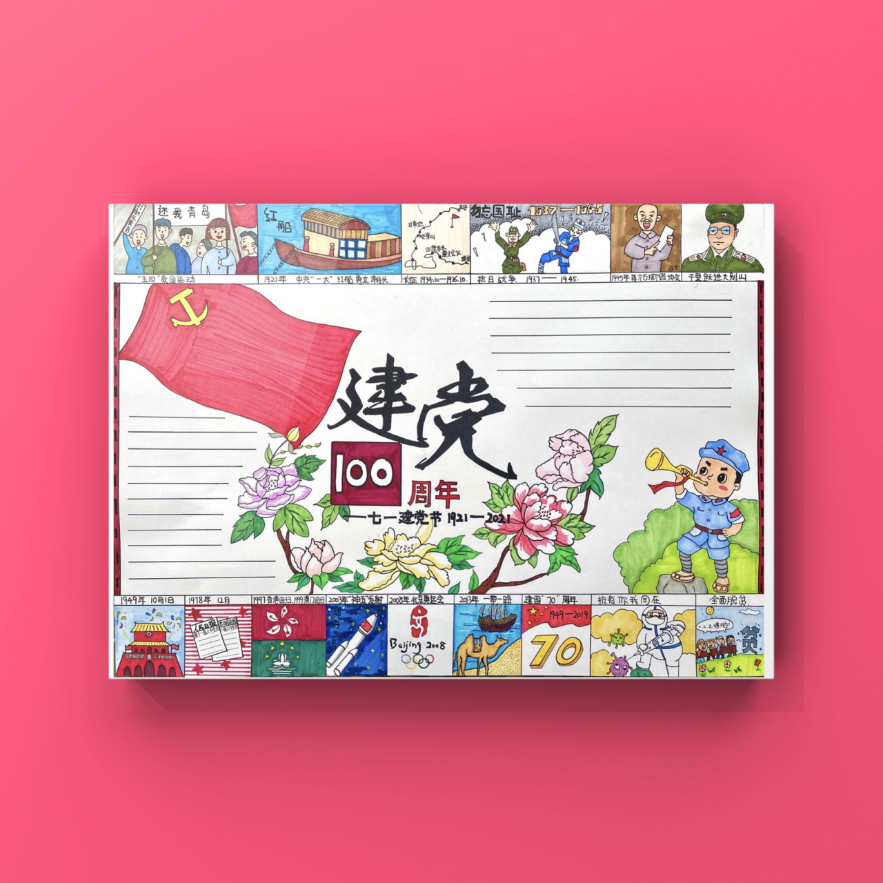 七一建党100周年手抄报