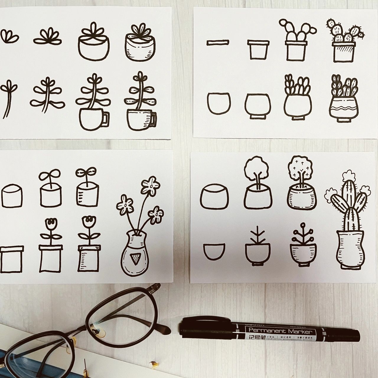 种下希望的种子|简笔画|步骤图|手绘|黑白 94人们常说,春天开花