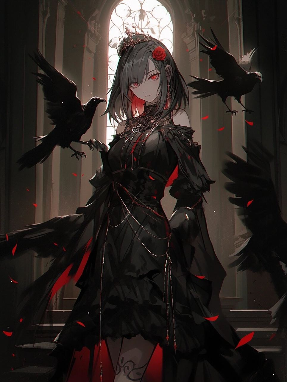 暗黑系 | 哥特风 | 女生头像壁纸插画素材