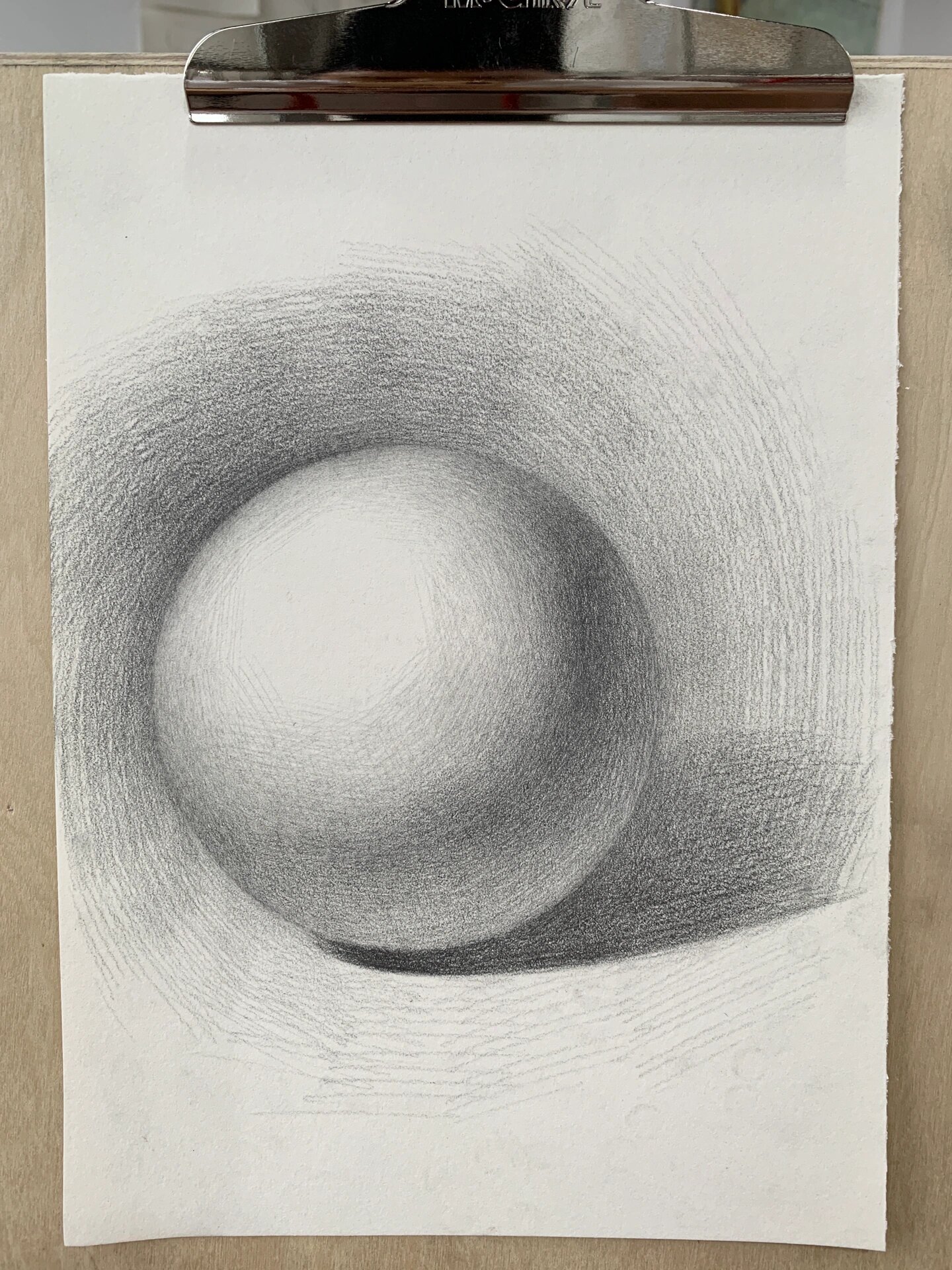 中国美术学院社会考级1级球体几何体素描