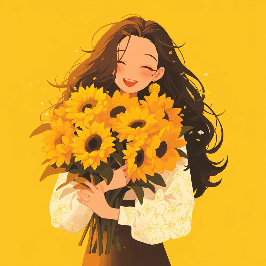 你的头像还停留在昨天吗?向日葵女孩来袭! 今天选了14张