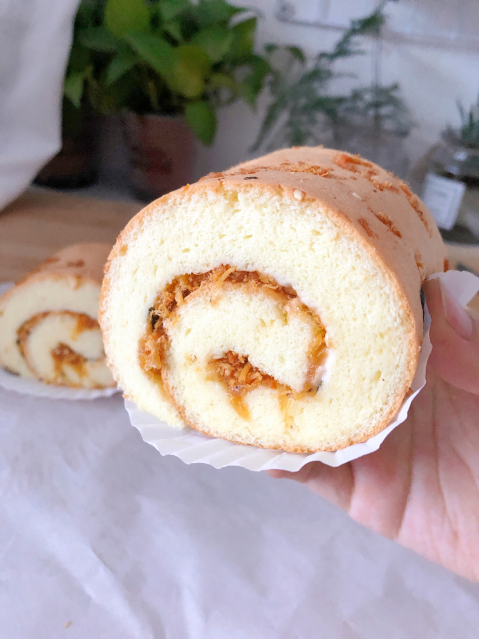 海苔肉松蛋糕卷7515不开裂不掉皮97附做法73 #我的烘焙日常