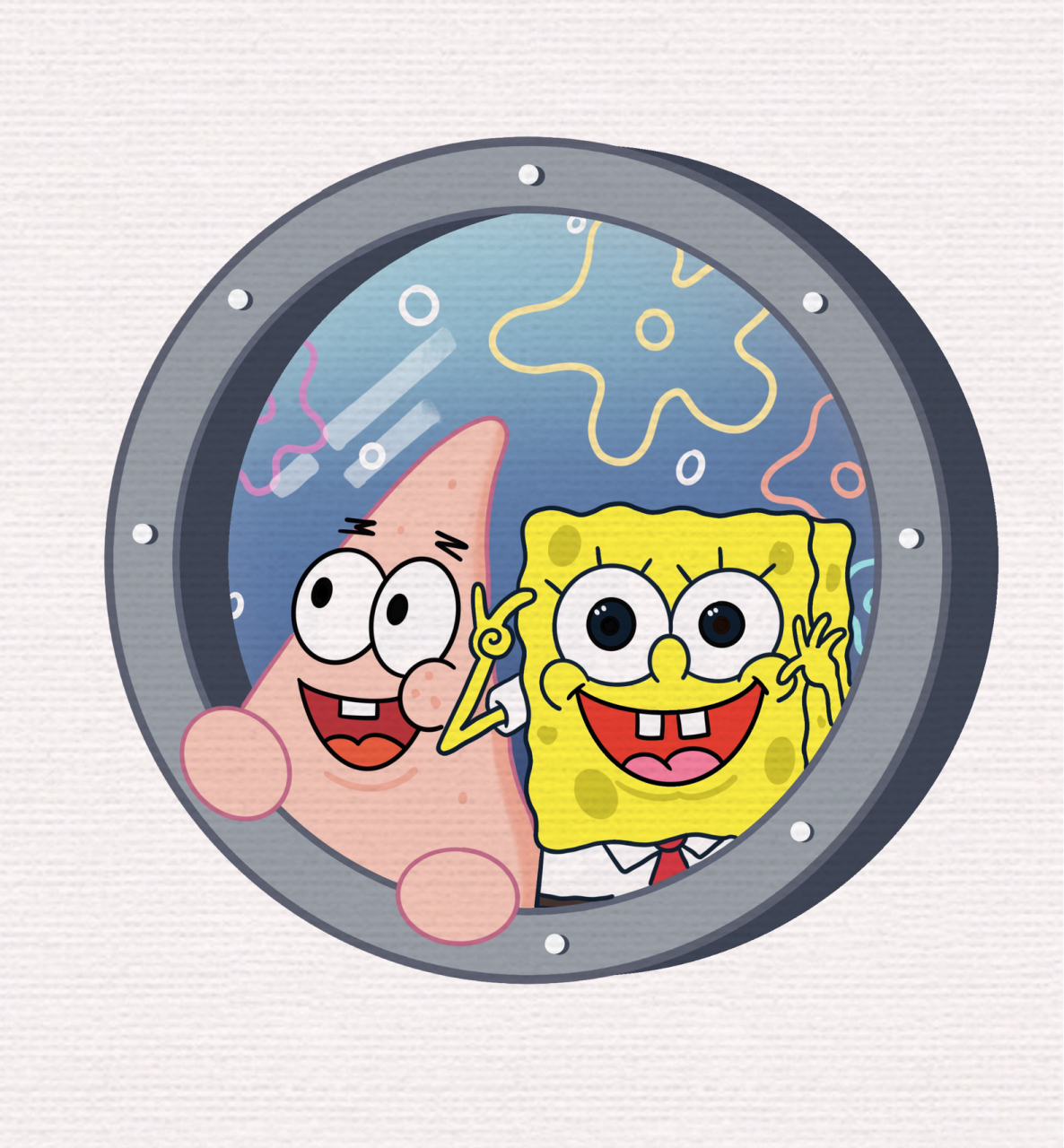 「简笔画」(100/26)海绵宝宝窗户·内含过程 海绵宝宝窗户来啦,想画