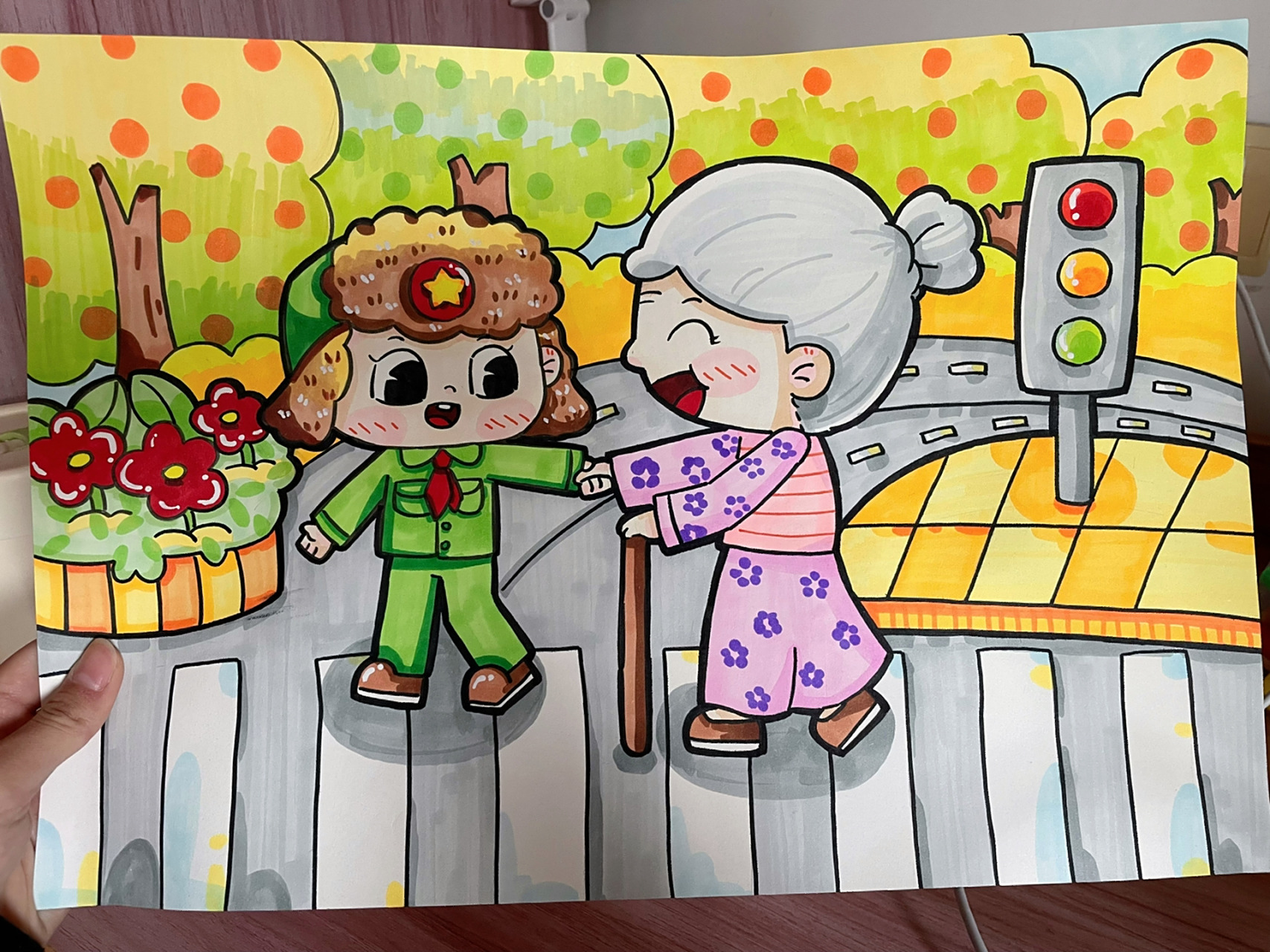 主题画/雷锋精神 学习雷锋～好榜样～ 临摹