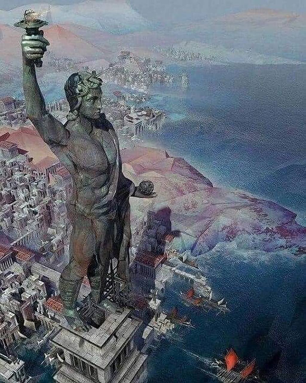 罗德岛巨像是太阳神的巨型雕像,由林多斯的查雷斯在公元前292-280年