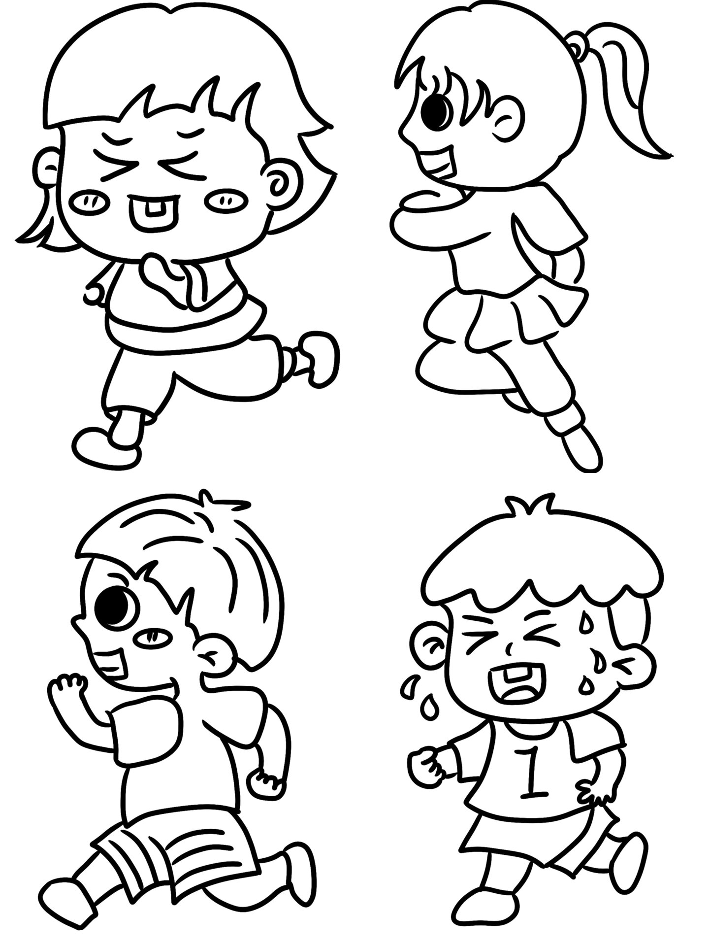 简笔画教程|49/100 跑步的小朋友