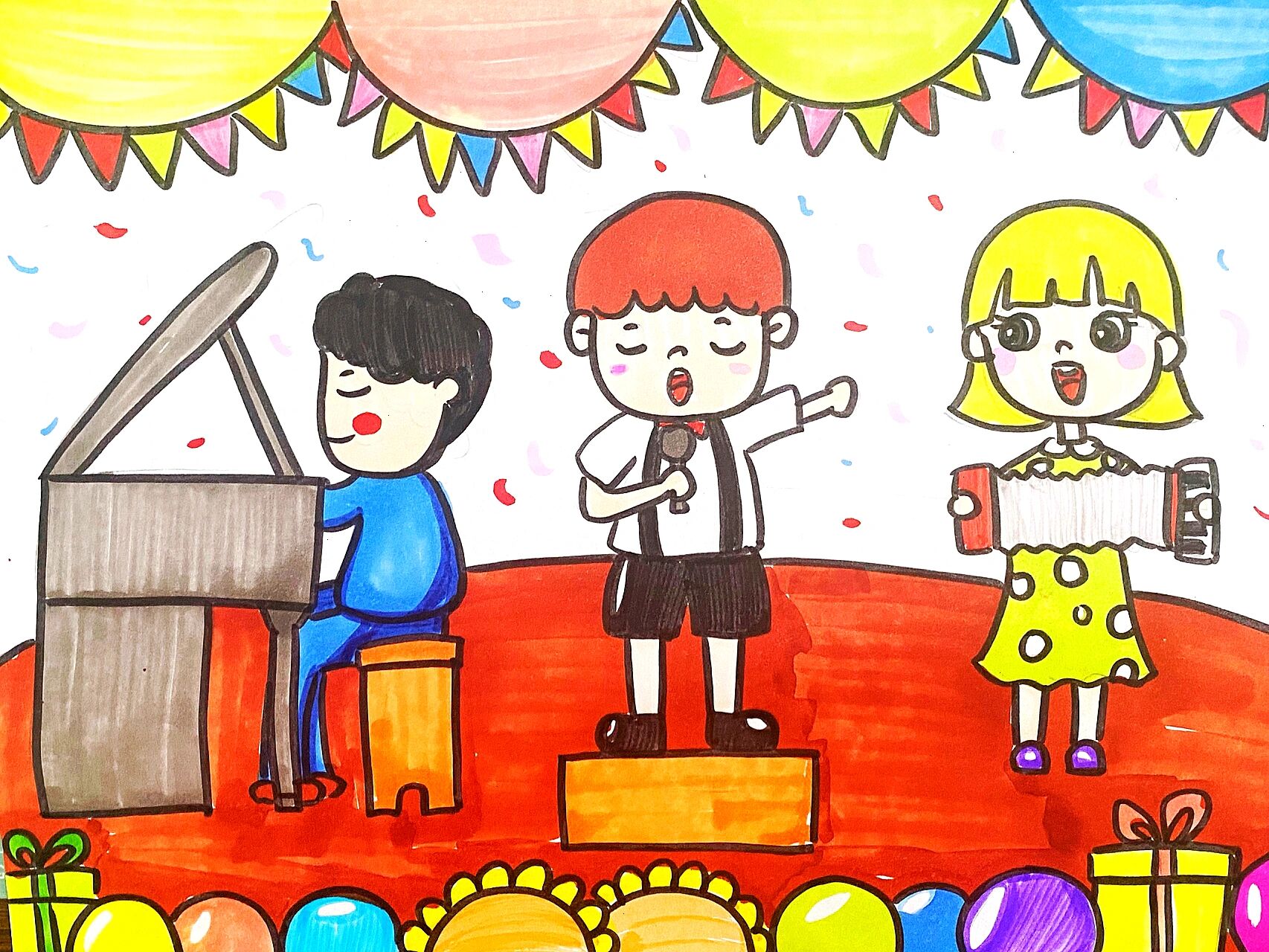 舞台表演儿童画