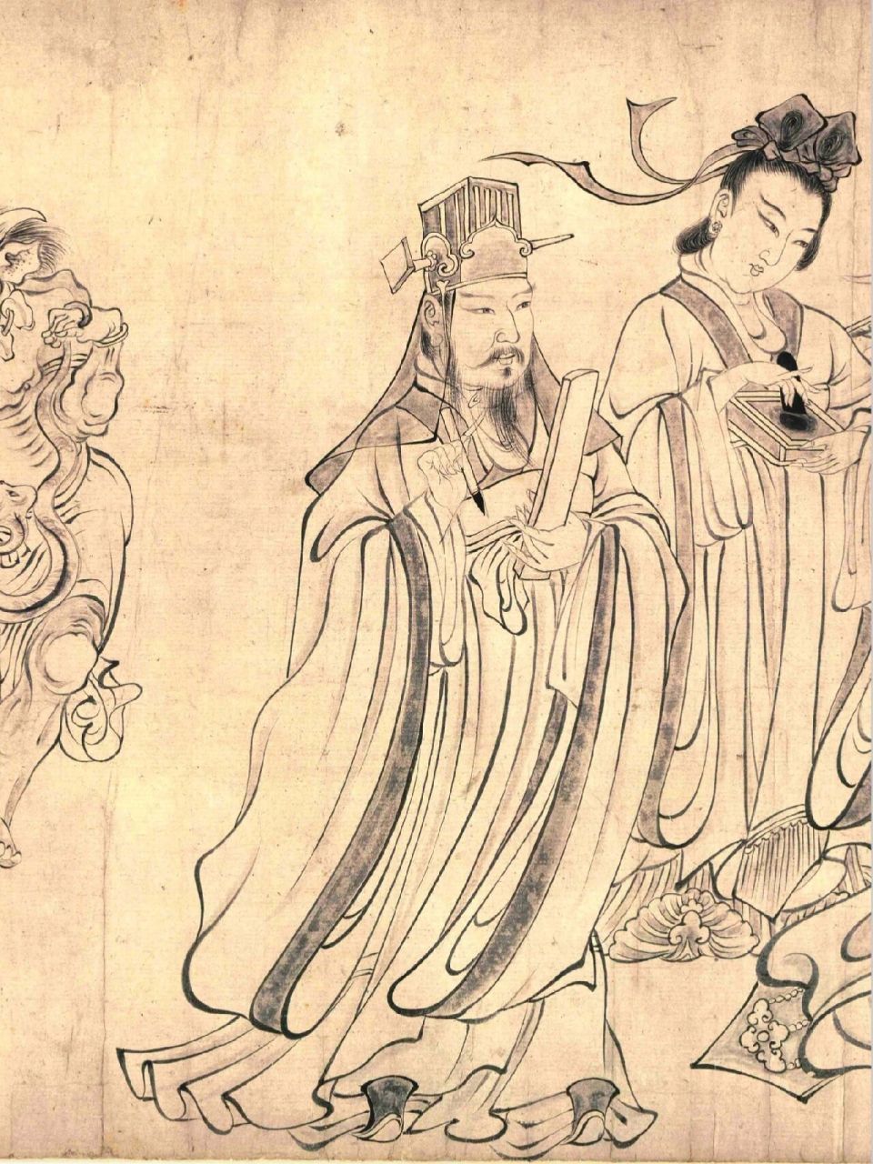 宋| 送子天王图 纸本 水墨 纵 34.8cm  横327.2cm 大阪市立美术馆藏