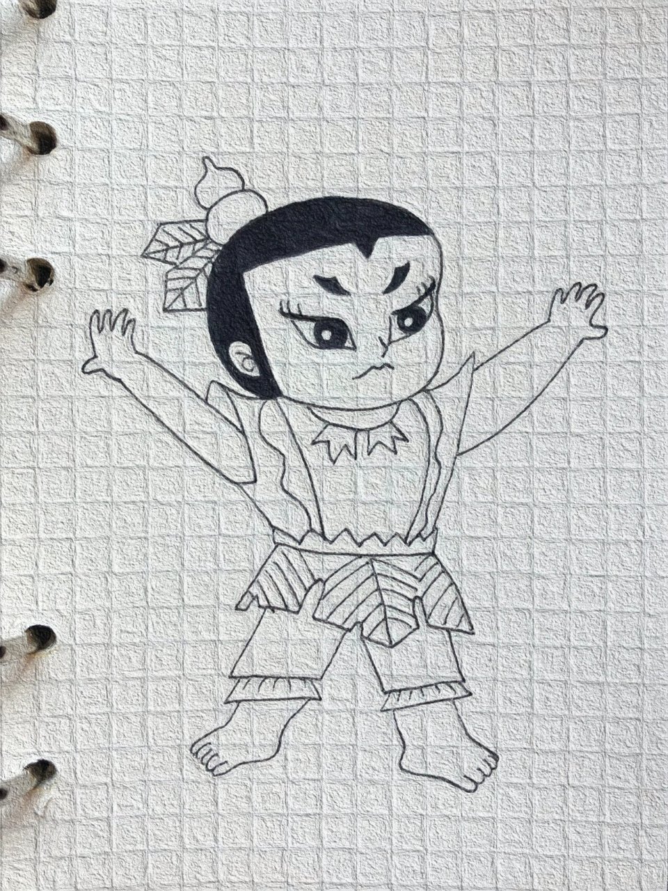 可爱简笔画分享(243)|葫芦娃-黄娃