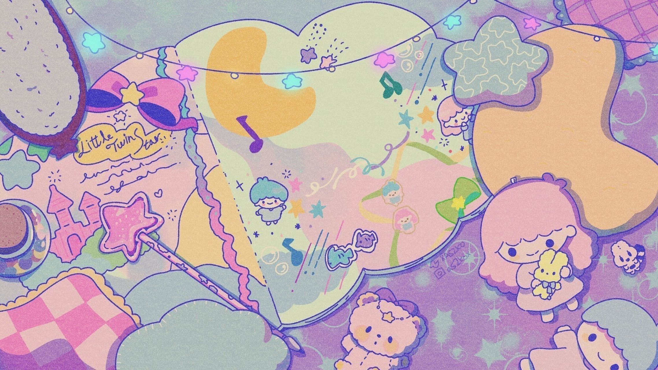 三丽鸥风格电脑壁纸/ipad壁纸  好喜欢阿!