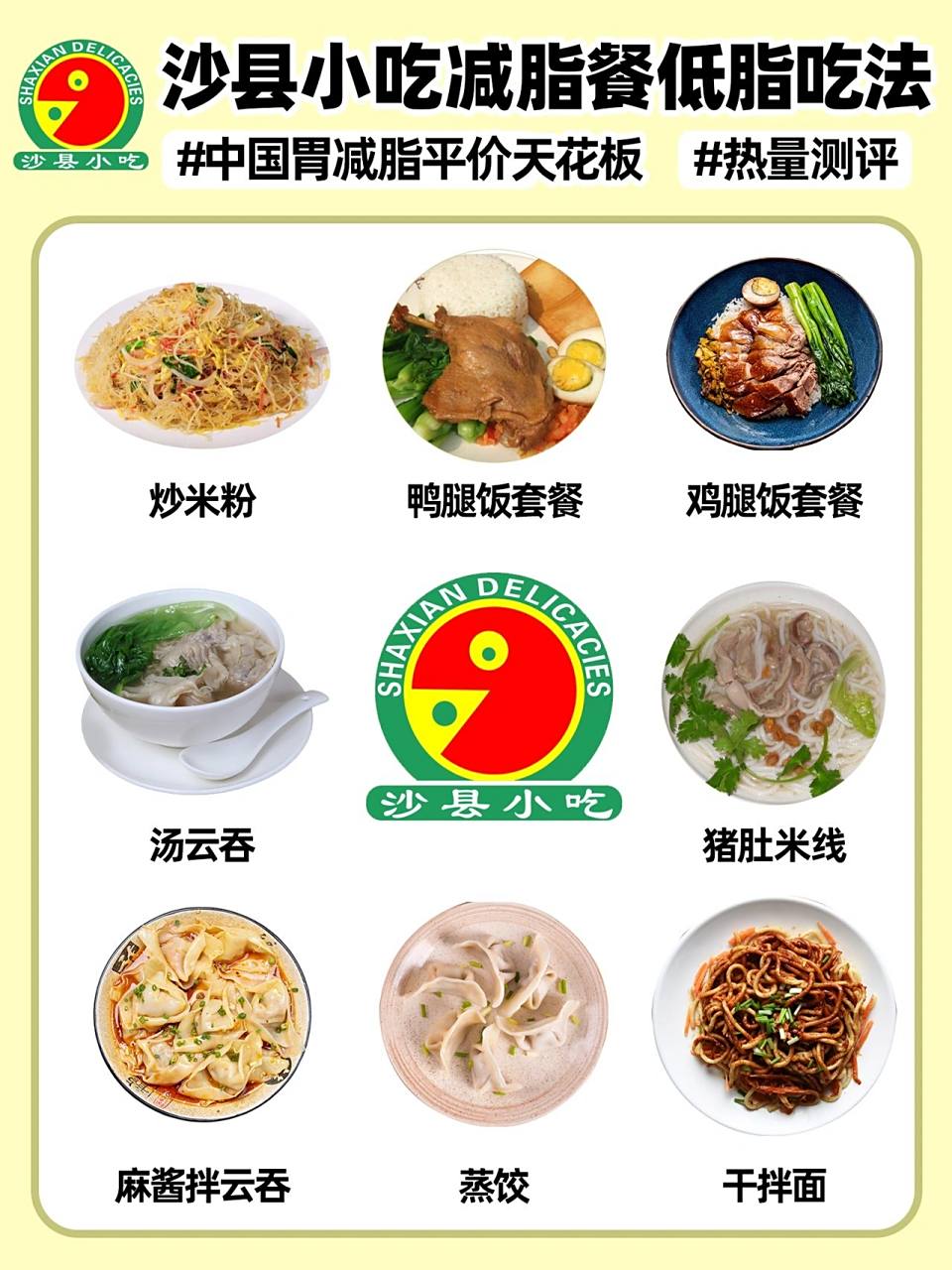 点对沙县小吃美食,一餐不到500kcal!又实惠,又符合我们中国味