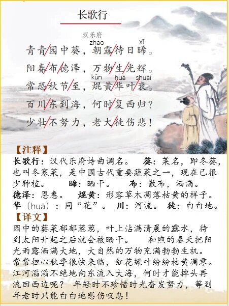 六下语文 | 古诗词解析汉乐府《长歌行