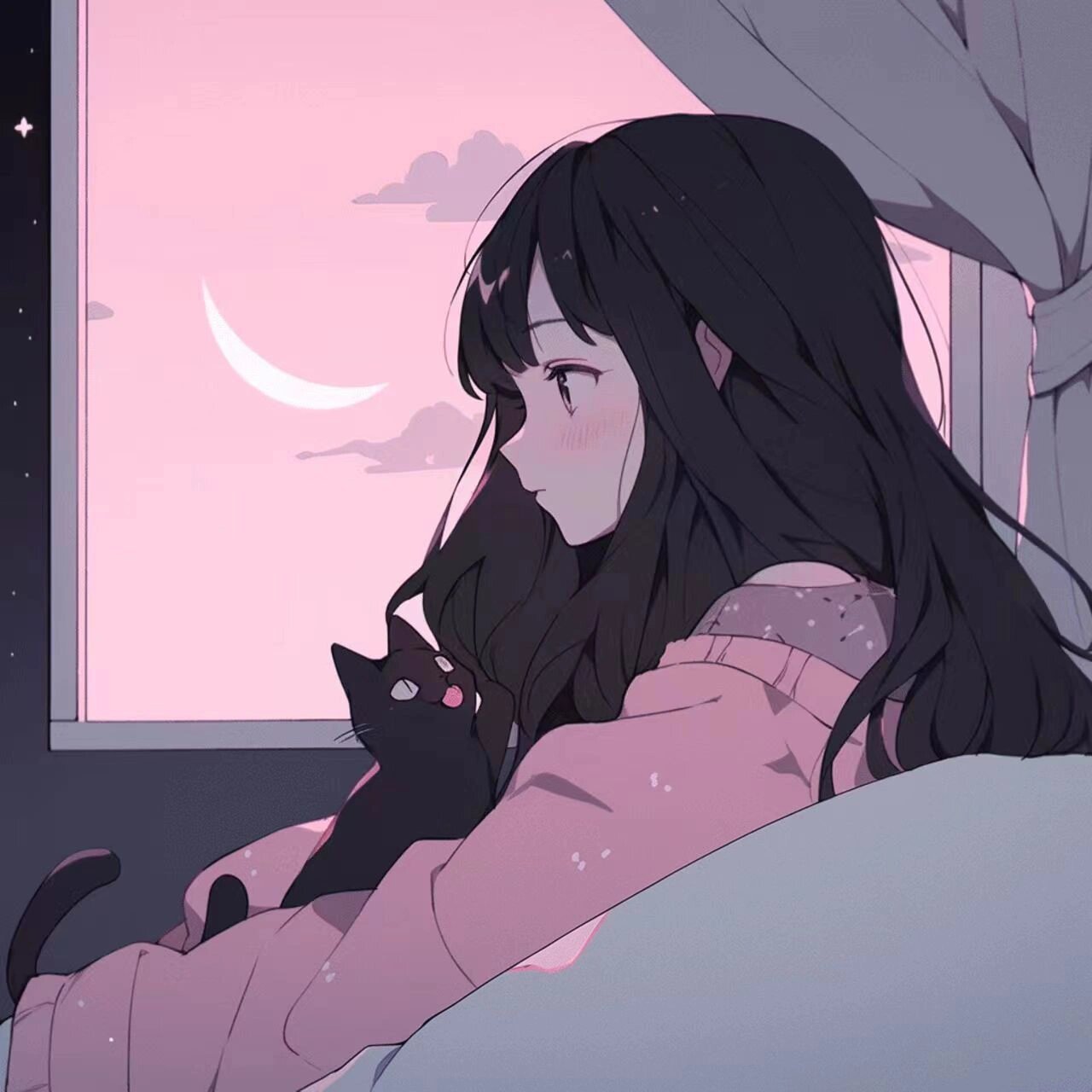 女生头像·夜晚的孤独