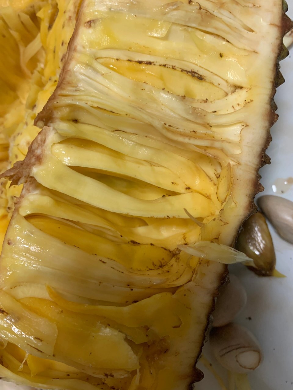 刚买的菠萝蜜里面有小黑点,是锈斑吗