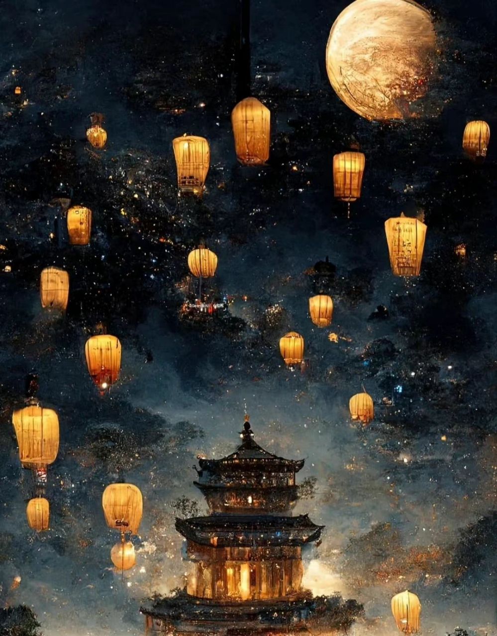 【中秋国风壁纸】花好月圆|一起看月亮吧93 1,但愿人长久,千里共