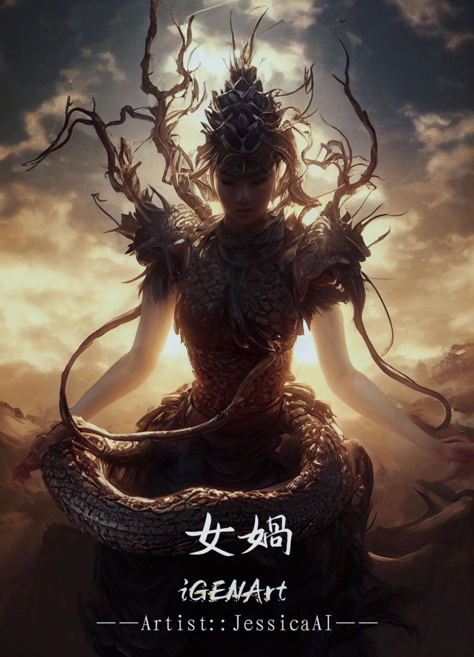上古真神·女娲娘娘 女娲,中国上古神话中的创世女神