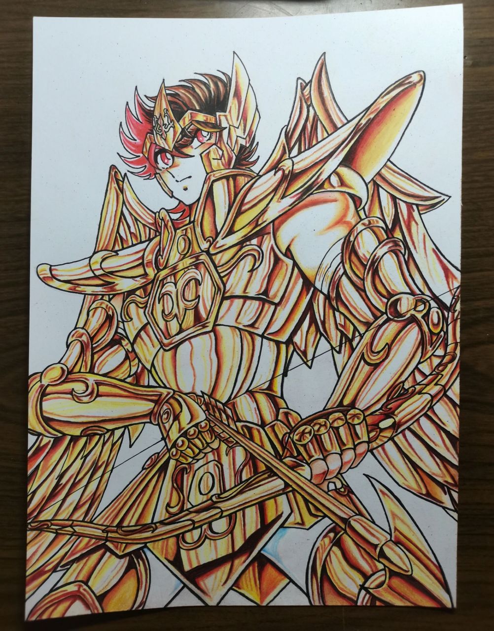 圣斗士星矢手绘 手绘射手座星矢完成啦,下一幅画会是什么呢?