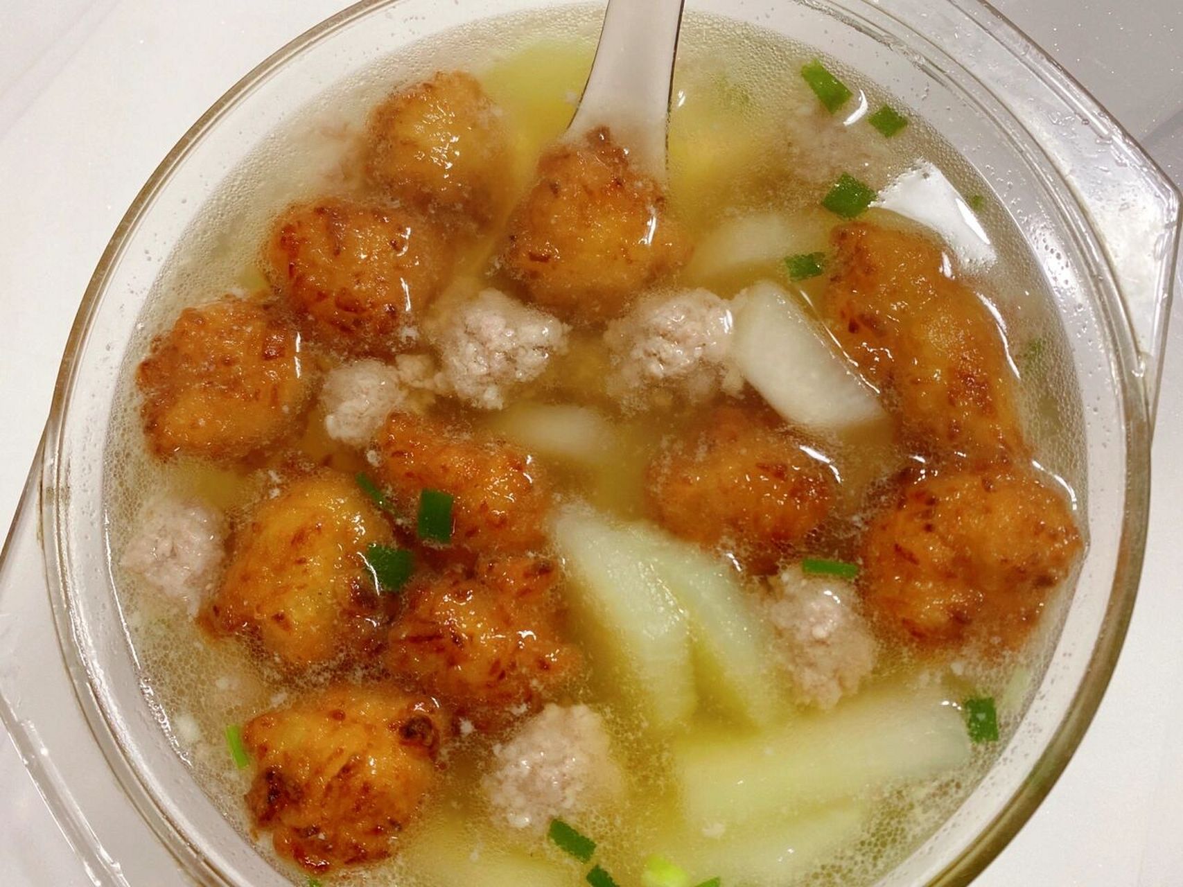 今日晚餐 炸萝卜丸子汤03,小炒鲈鱼95,炝炒红油菜92 炸萝卜丸子