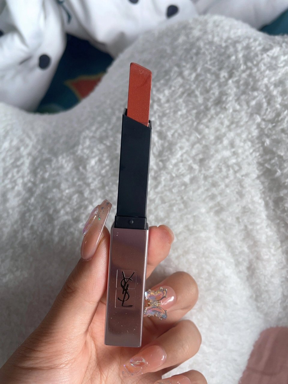 出圣罗兰小粉条口红214 琥珀南瓜棕 官方旗舰店购买