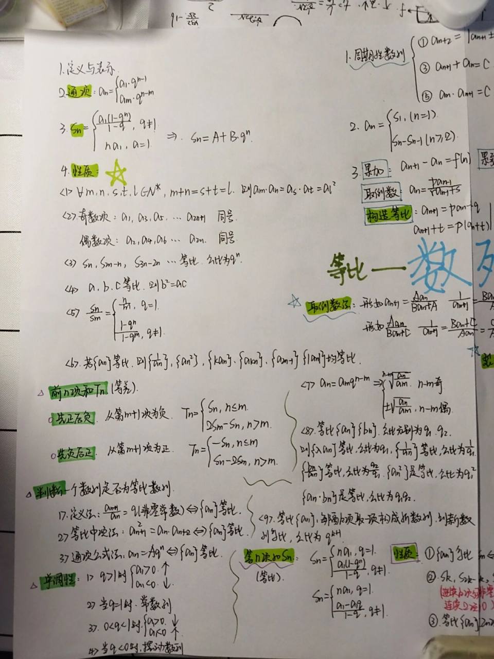 高中数学数列思维导图 高中数学选修一第一章数列思维导图