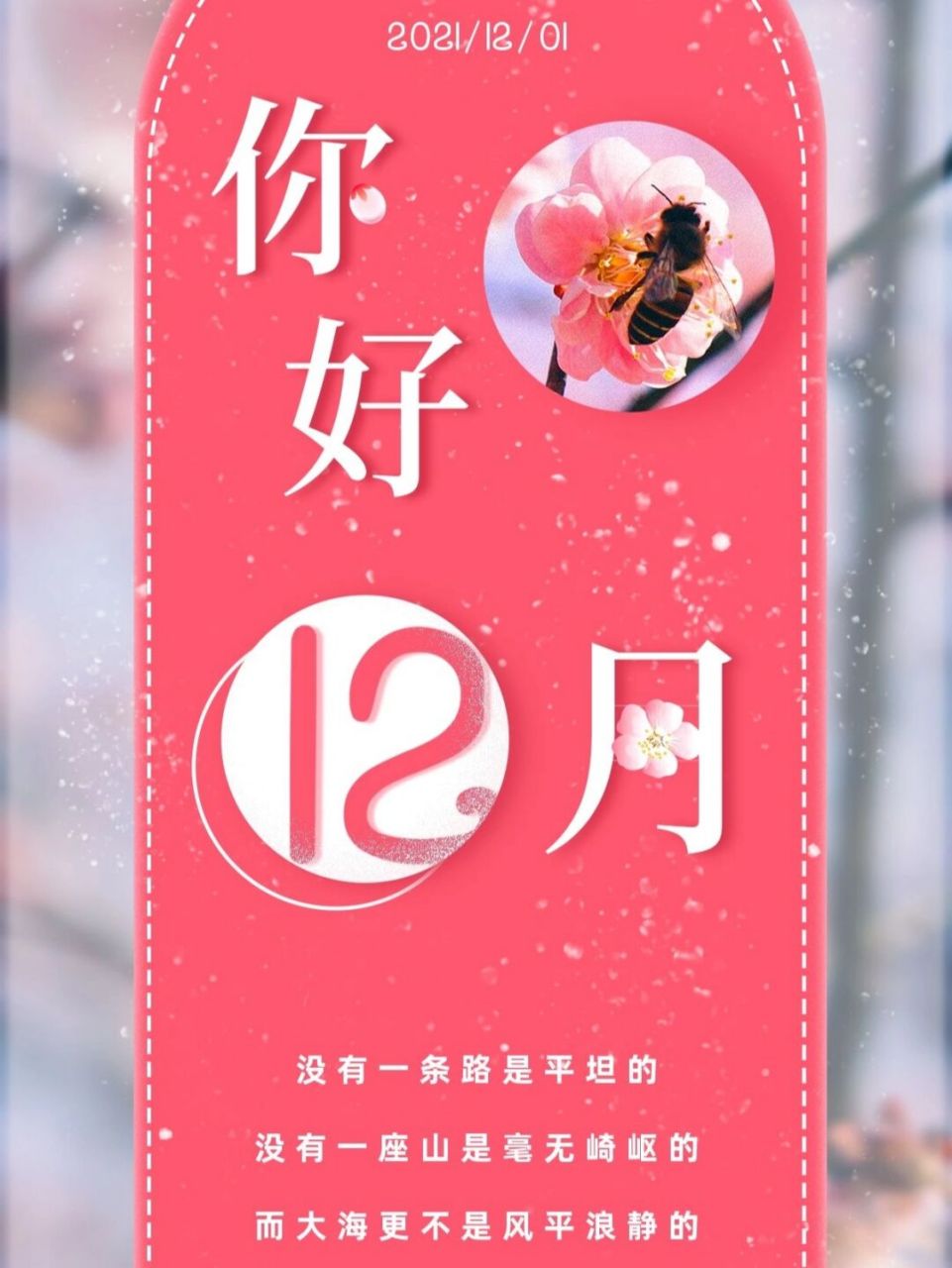 9312月你好 | 唯美简约早安海报 94秋尽冬生,时光微步,岁月静缓