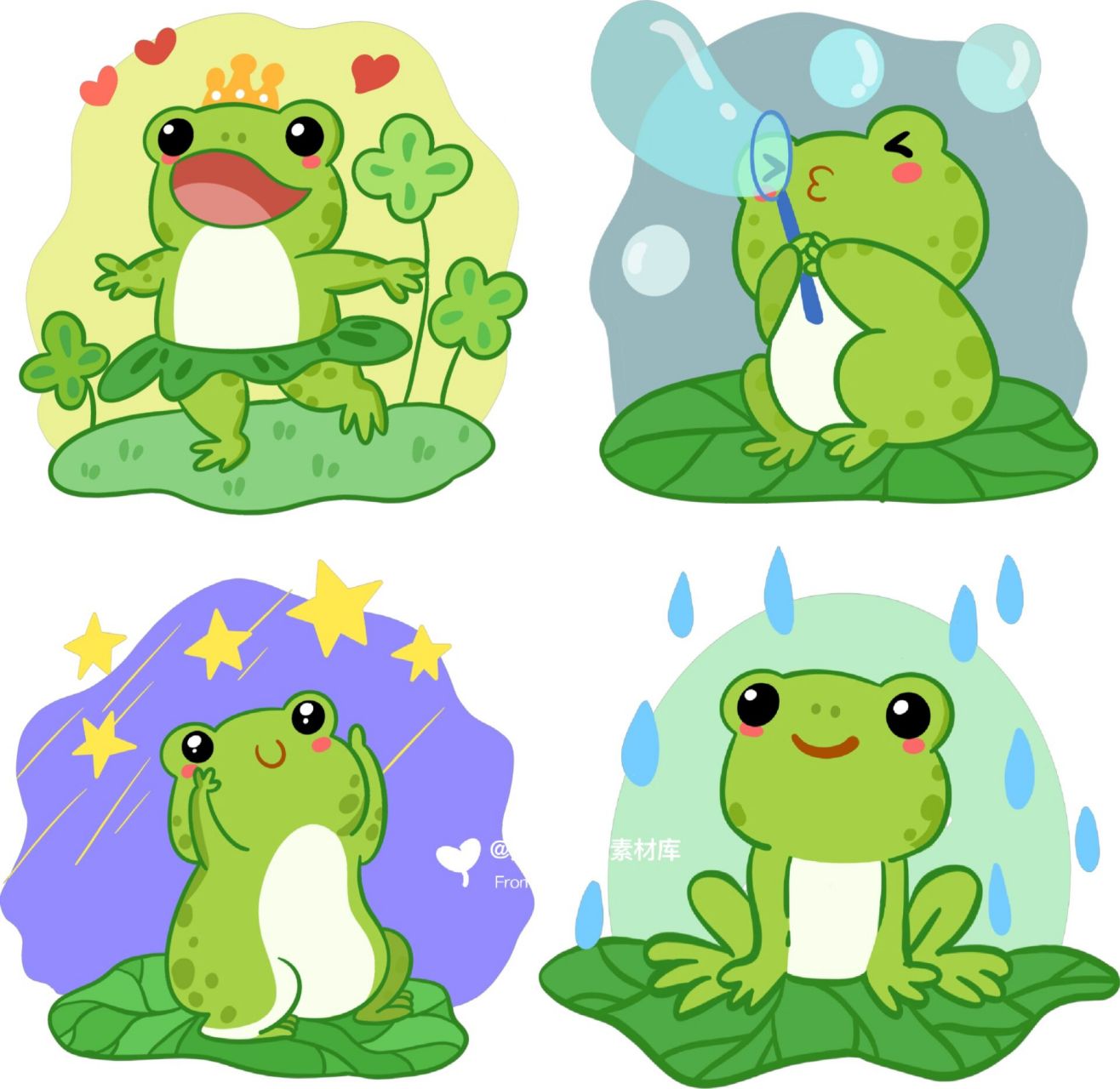 可爱青蛙🐸夏季动物素材 免抠设计🐸 🐸夏日必备!超可爱的卡通