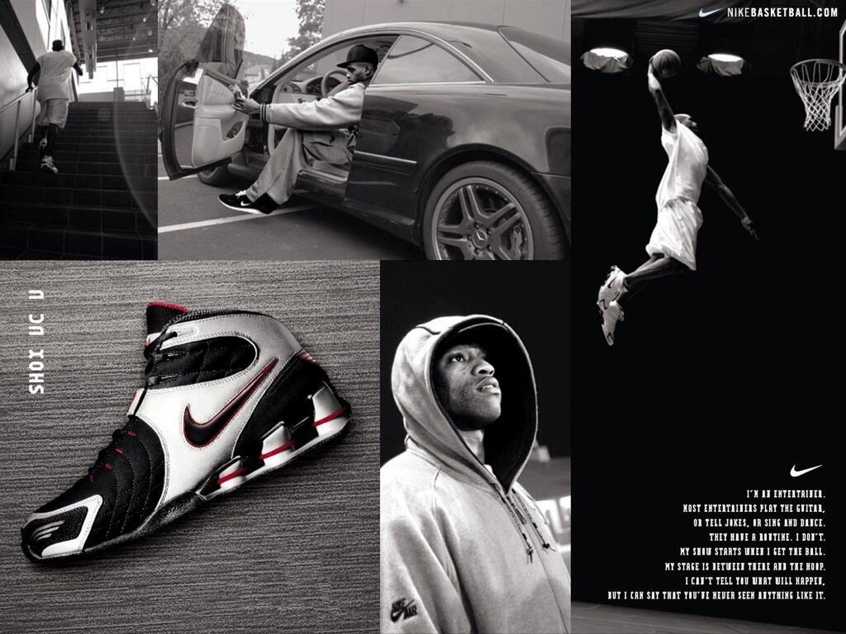 2006年的nike basketball球鞋海报,force,flight,uptempo三条产品线的