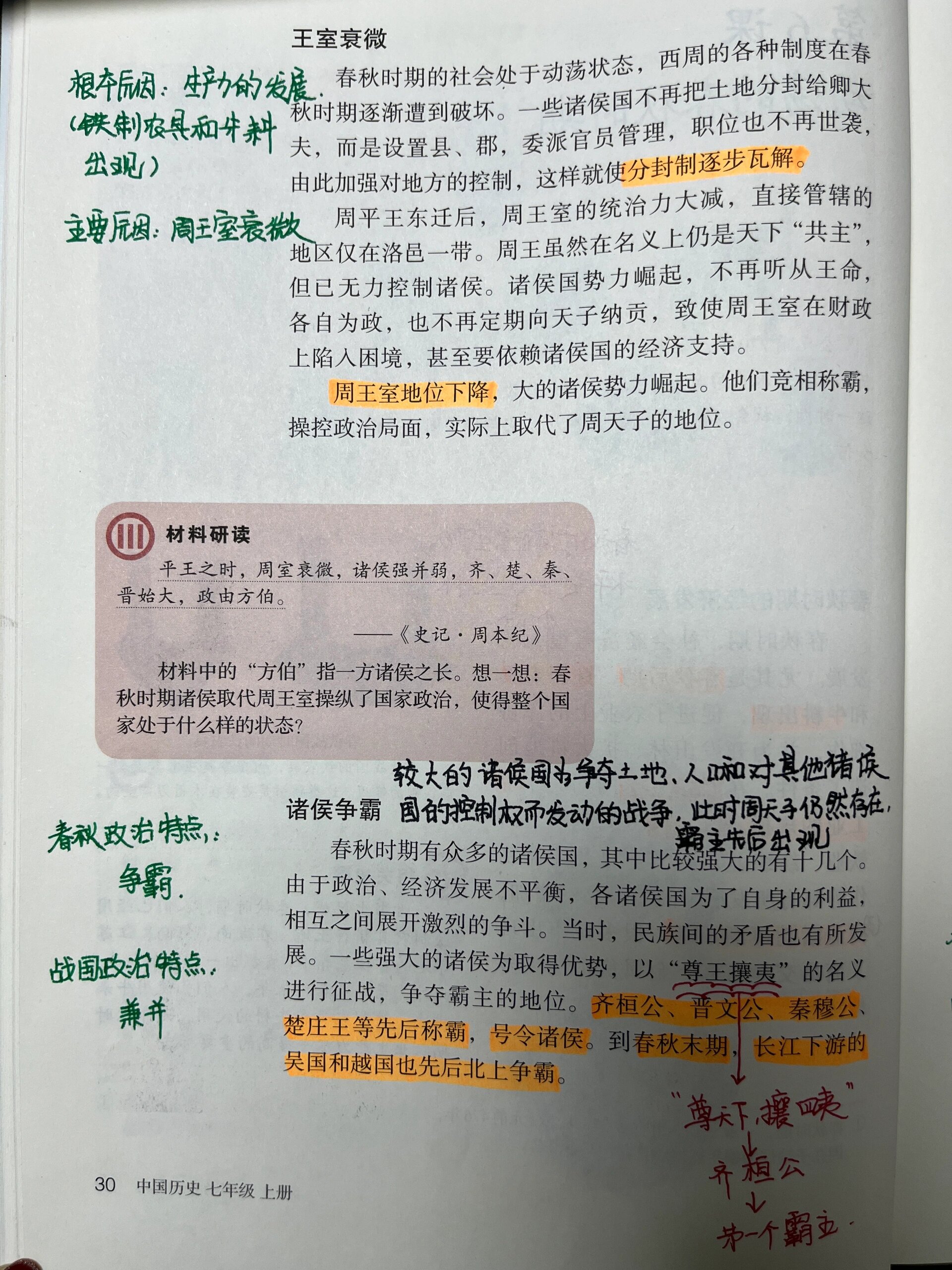 初一上册历史第六课笔记