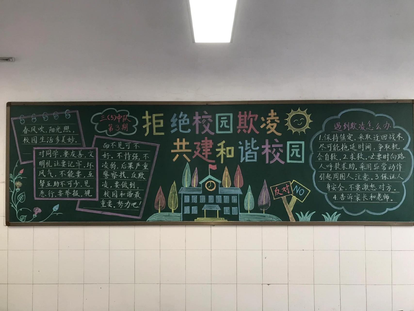 防校园欺凌黑板报