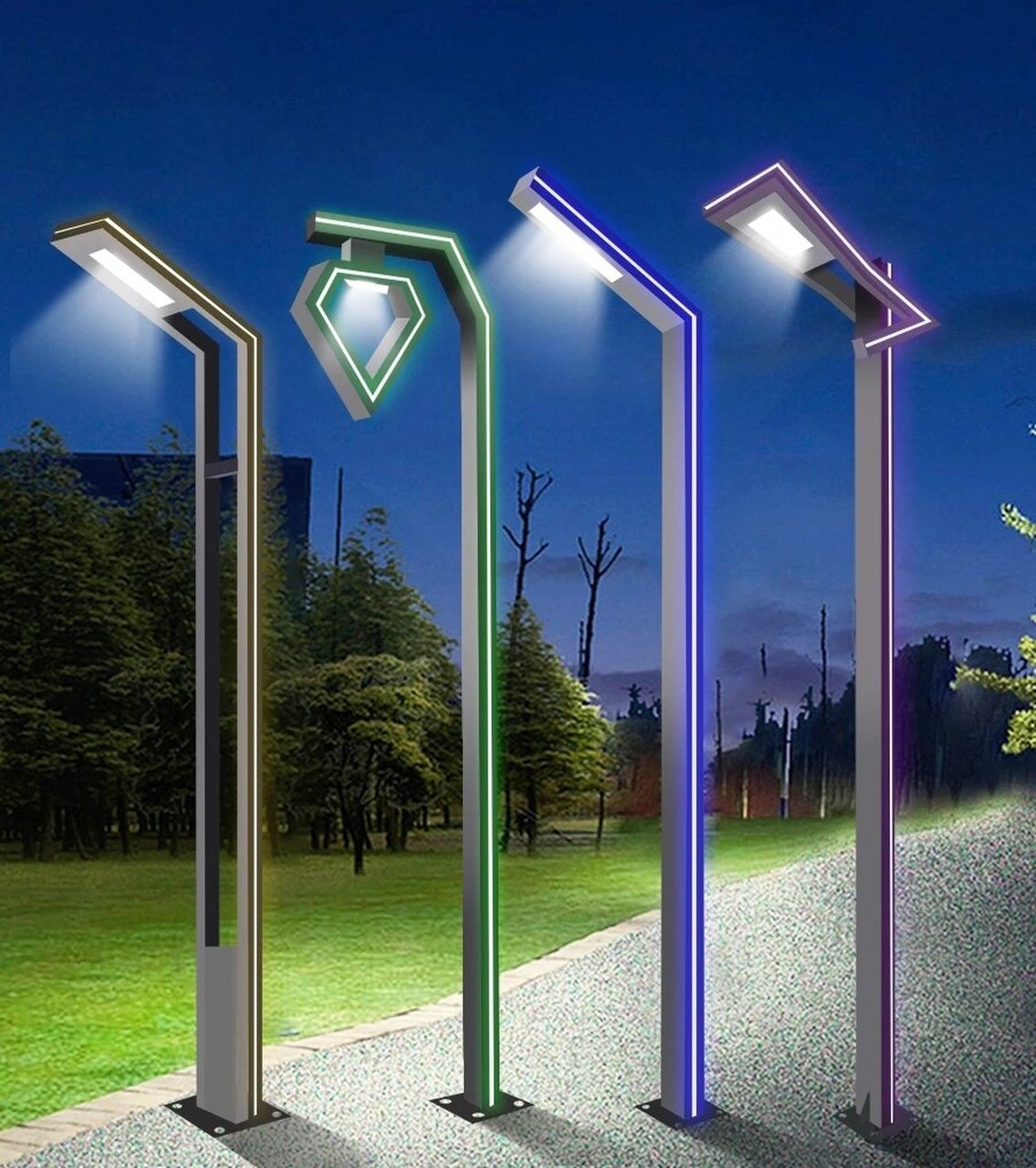 现代led庭院灯小区公园学校户外防水路灯