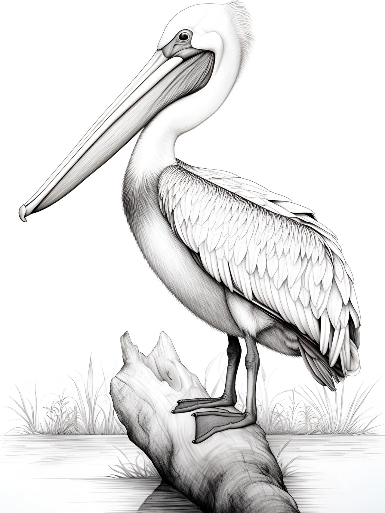 幅华丽的画卷悄然展开;它们傲然挺立,身姿优雅,鹈鹕的颈项修长而柔韧