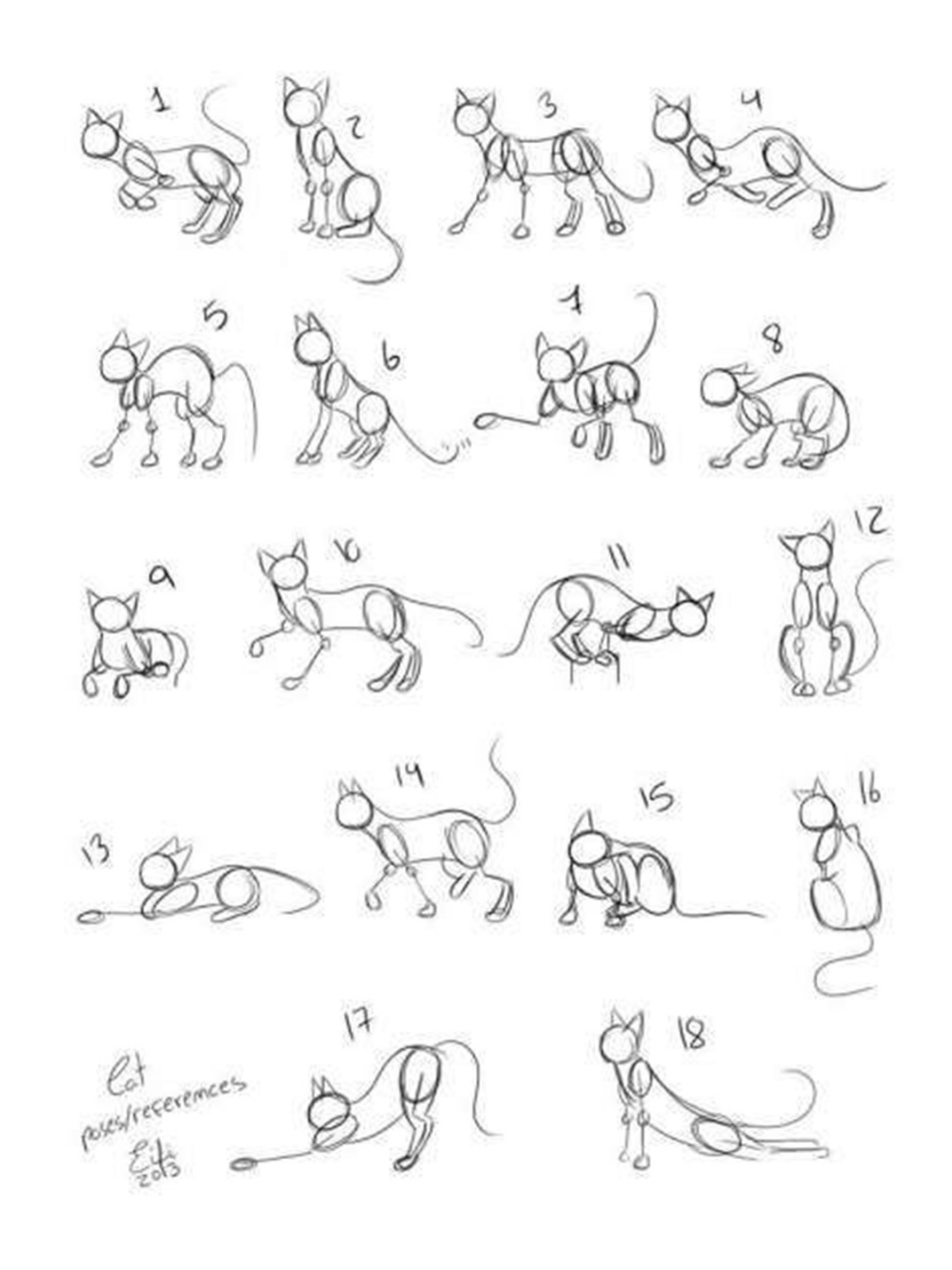 猫咪造型理论绘画基础素材分享(七) 一些动态,姿势的参考图片分享
