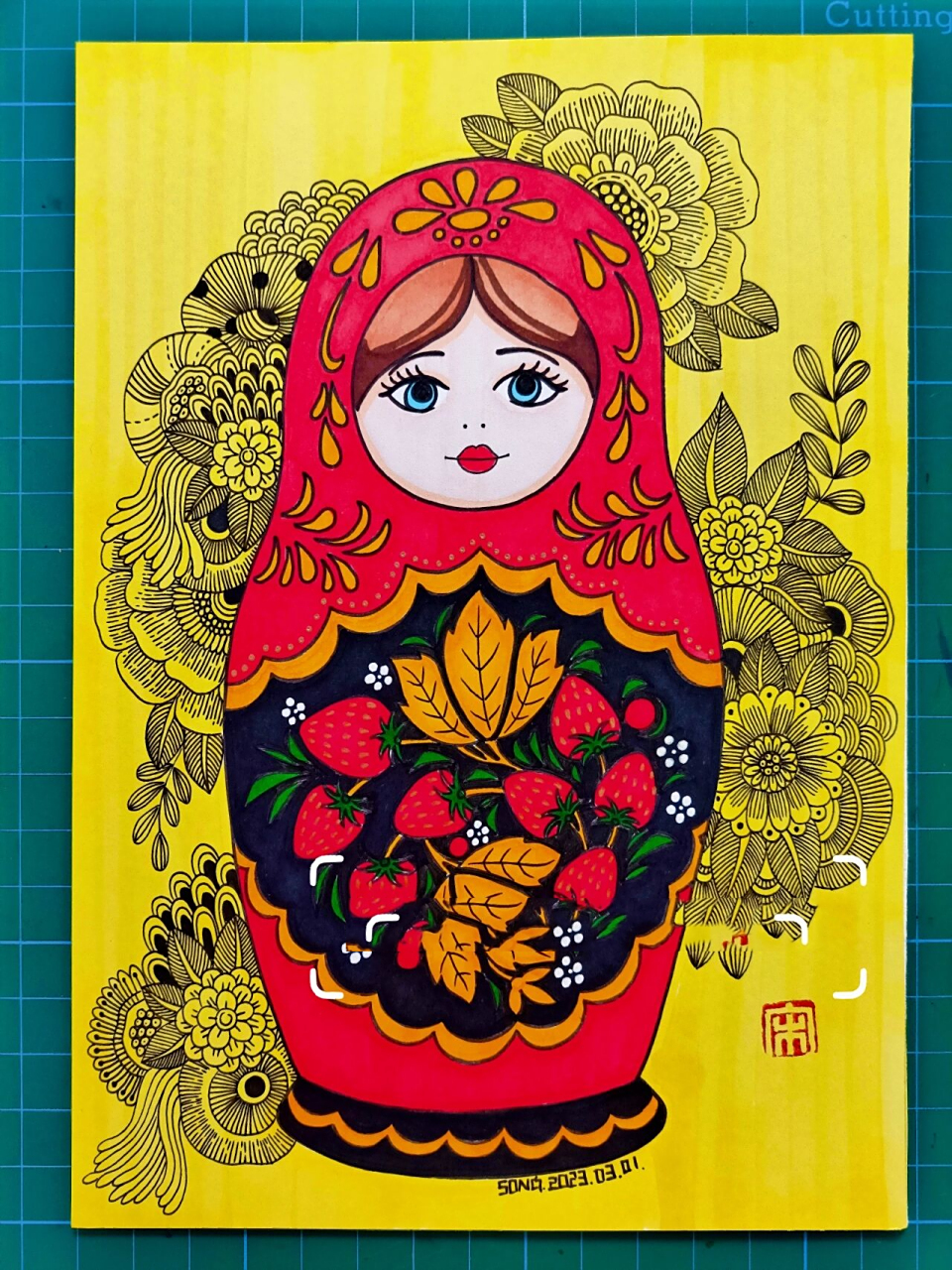 线描《俄罗斯套娃》附素材 马克笔画儿童画-235俄罗斯套娃