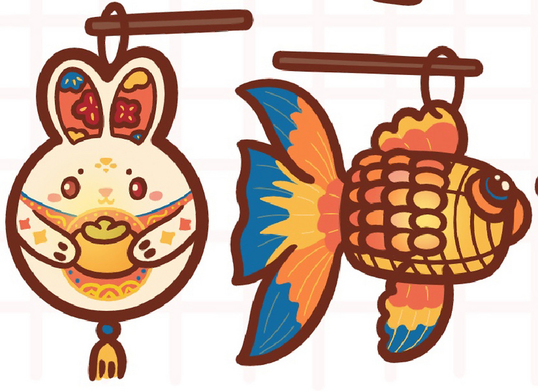 7315控笔练习第103天|灯笼简笔画元宵节花灯 快要到元宵节正月