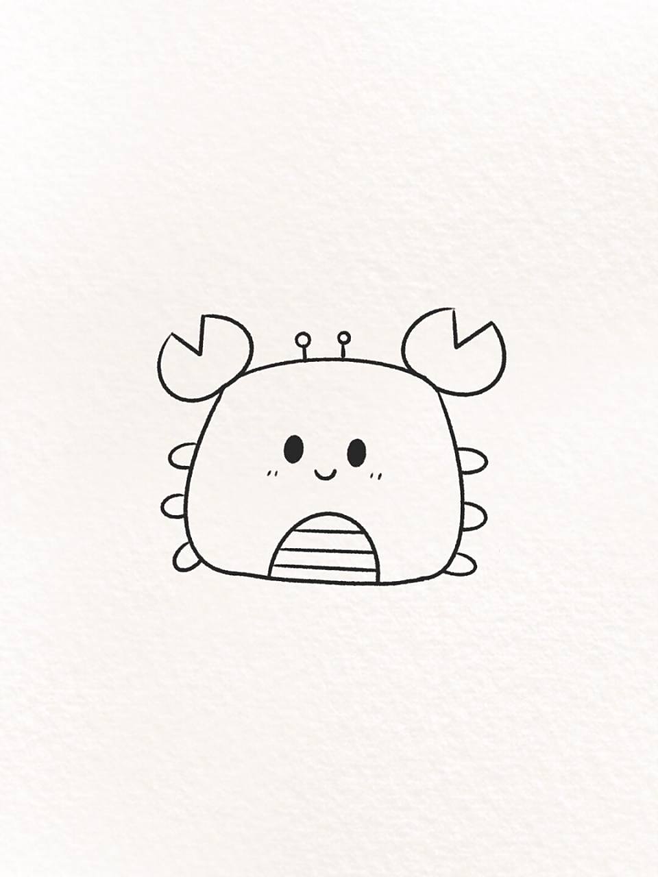 超简单的小螃蟹简笔画 | 附过程 油焖大闸蟹,清蒸面包蟹,, 还是画一个