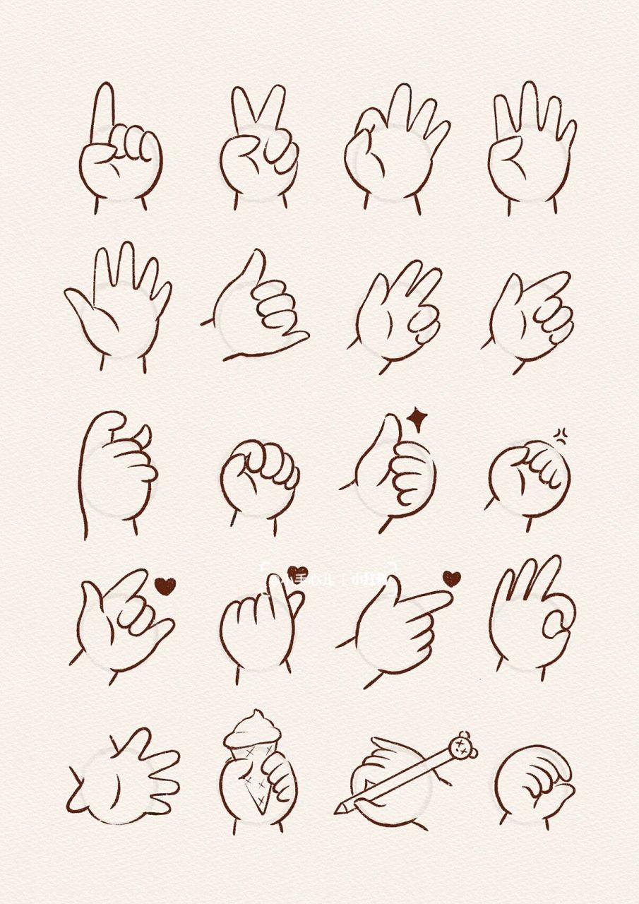 常见手势走一波! 9999真是个不好画的部位!