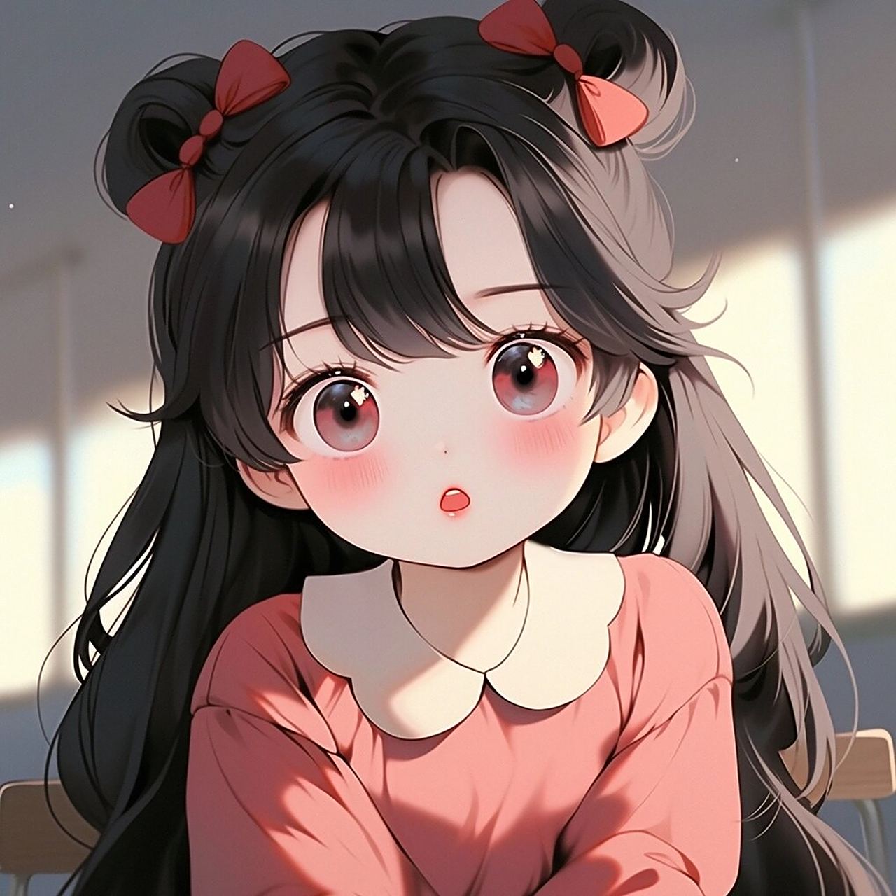 可爱女生头像:百无聊赖发呆的你